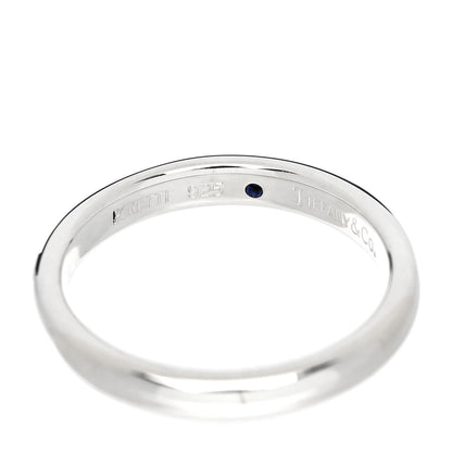 Tiffany Sterling Silver Blue Sapphire Elsa Peretti Band Ring 50 5.5 4 of 5