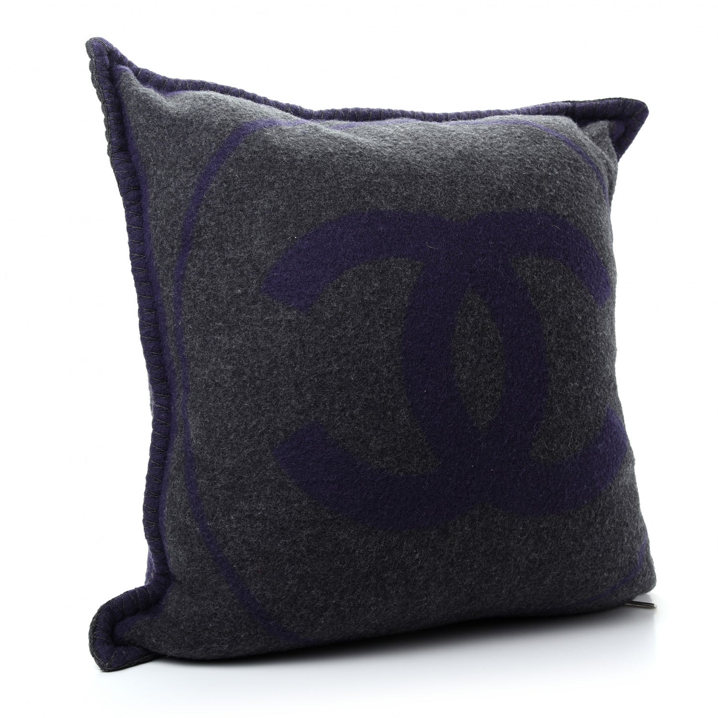 Merino Wool Cashmere CC Pillow Navy Grey
