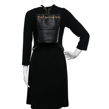 MCM Visetos Aren Mini Chain Backpack Black 2 of 9