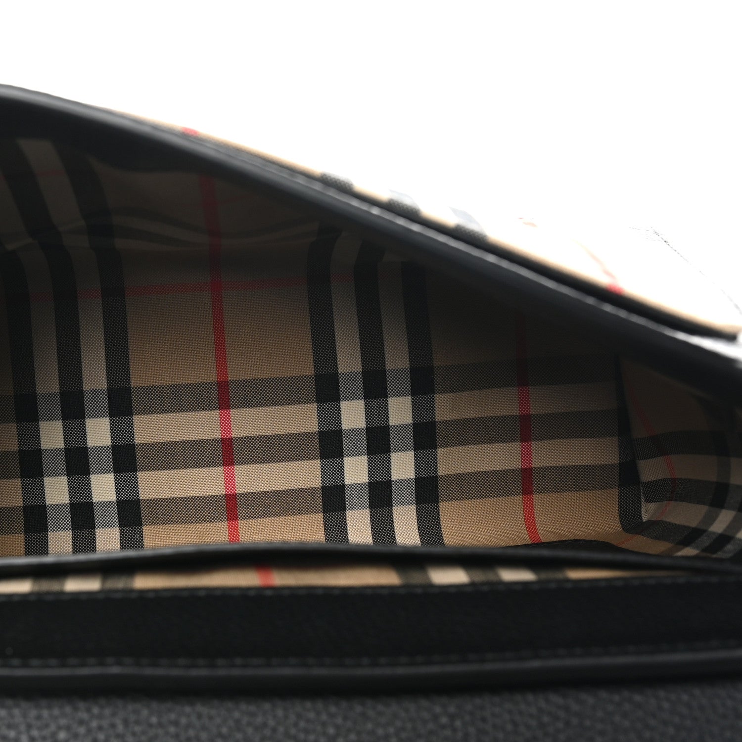 Burberry Grainy Calfskin Vintage Check Note Crossbody Bag Black 5 of 9