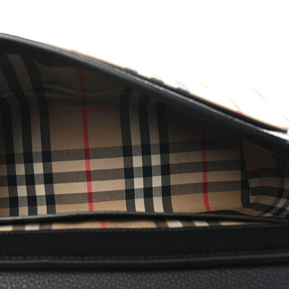 Burberry Grainy Calfskin Vintage Check Note Crossbody Bag Black 5 of 9