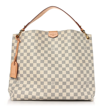 Louis Vuitton Damier Azur Graceful MM Rose Ballerine 1 of 8