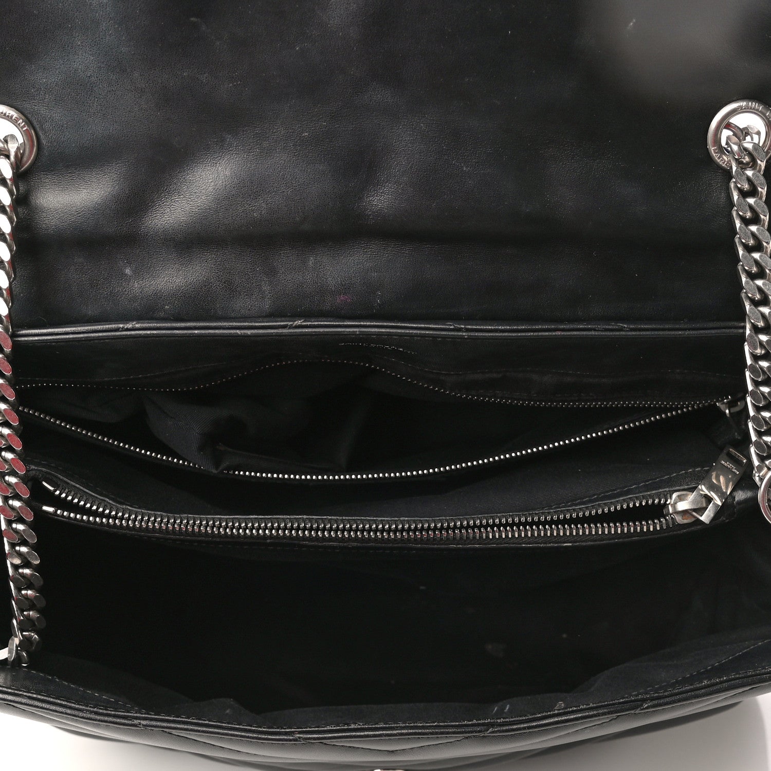 Saint Laurent Calfskin Y Quilted Monogram Large Loulou Chain Satchel Black 4 of 11