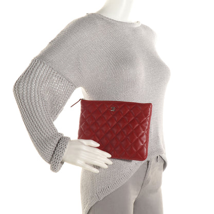Chanel Lambskin Quilted Medium Cosmetic Case Red 2 of 8