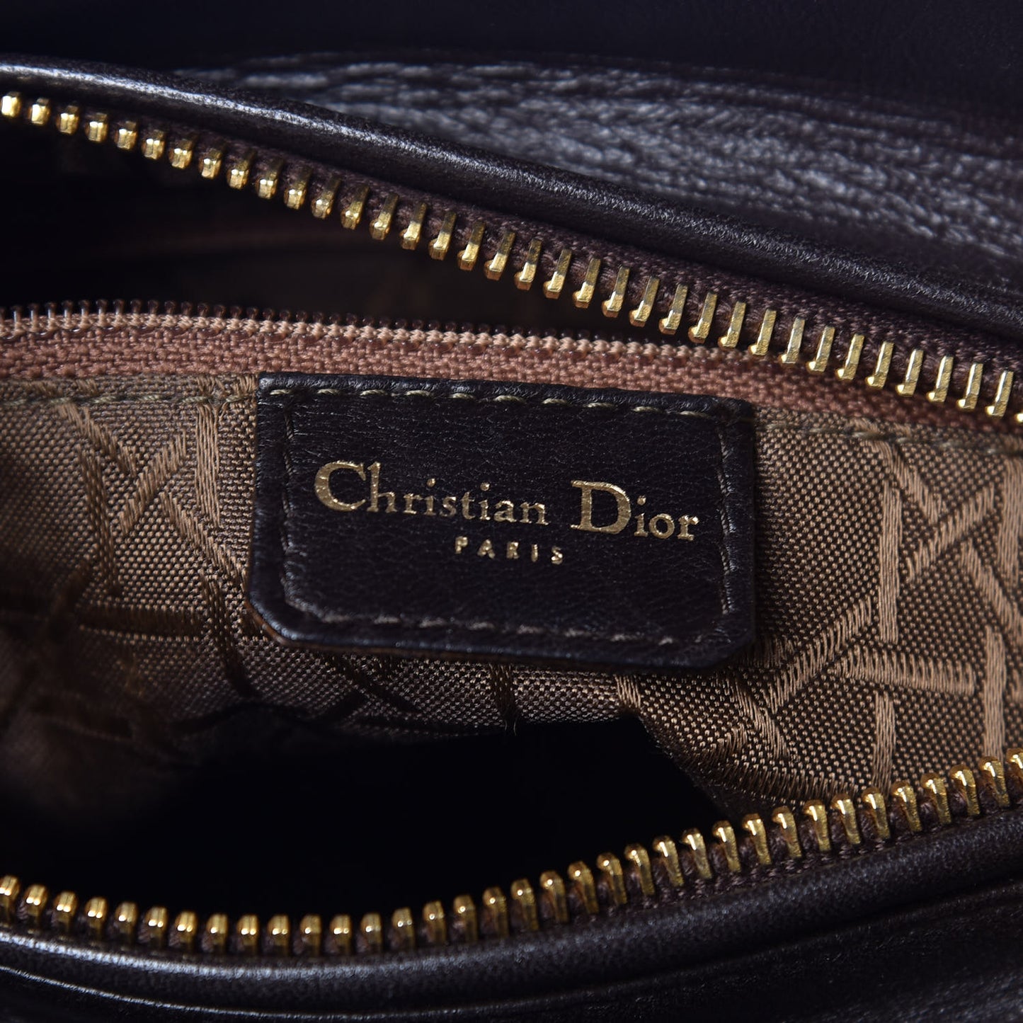 Lambskin Cannage Medium Lady Dior Dark Brown