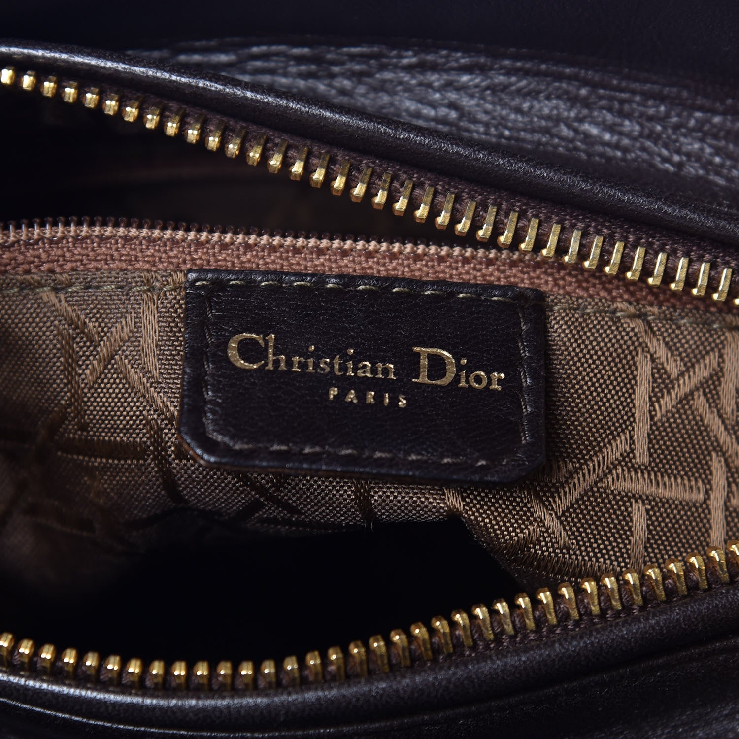 Christian Dior Lambskin Cannage Medium Lady Dior Dark Brown 8 of 18