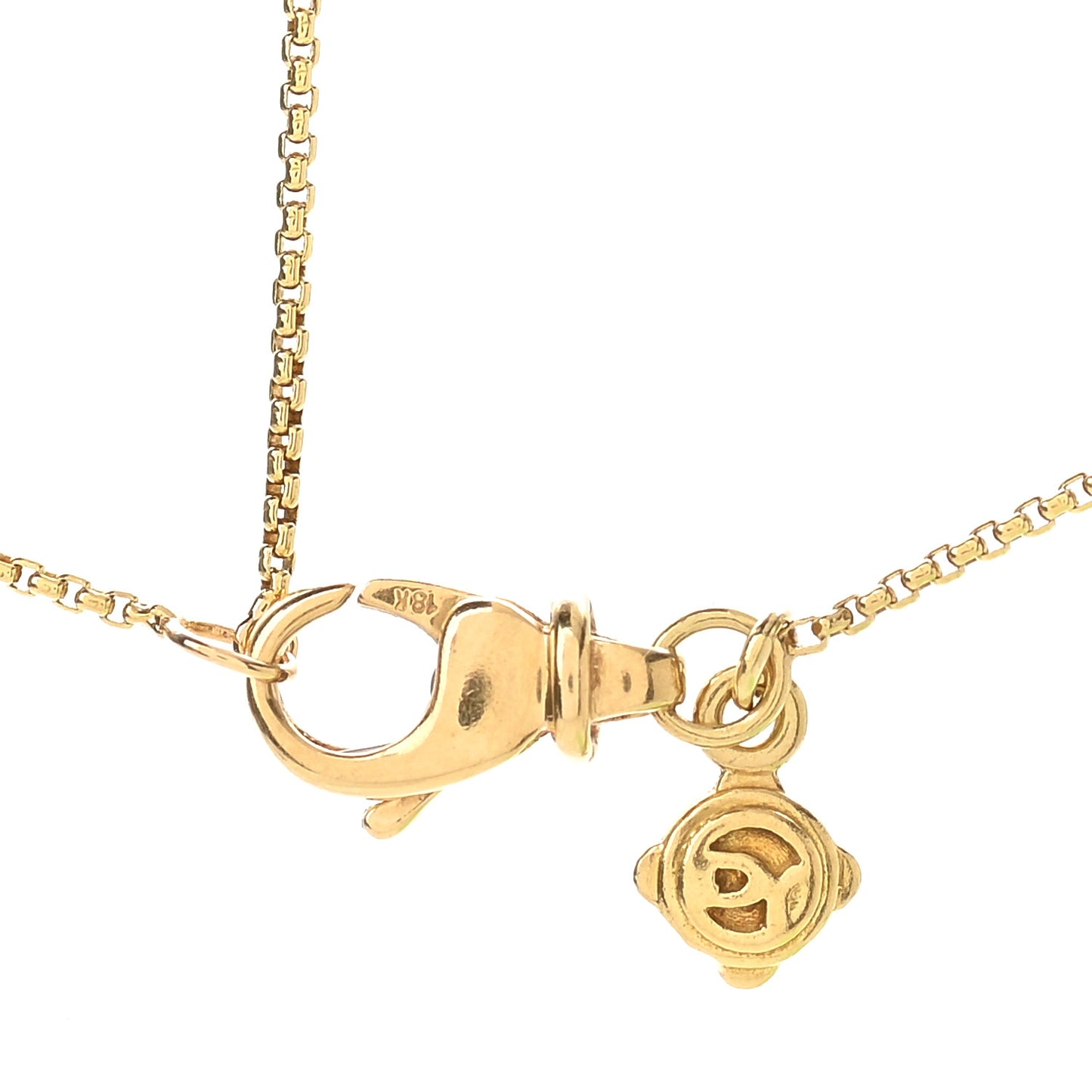 18K Yellow Gold Diamond Pave Quatrefoil Necklace