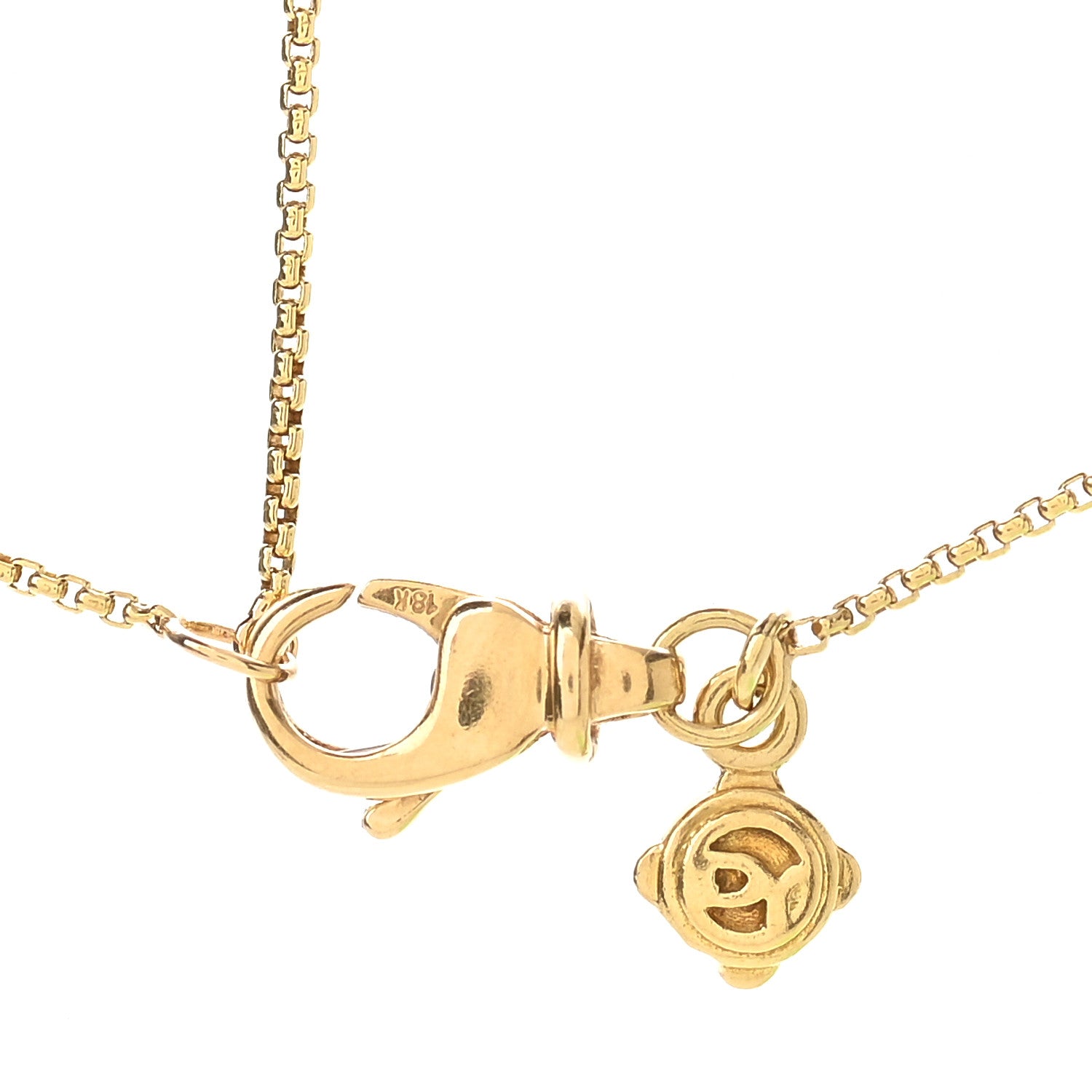 David Yurman 18K Yellow Gold Diamond Pave Quatrefoil Necklace 4 of 5