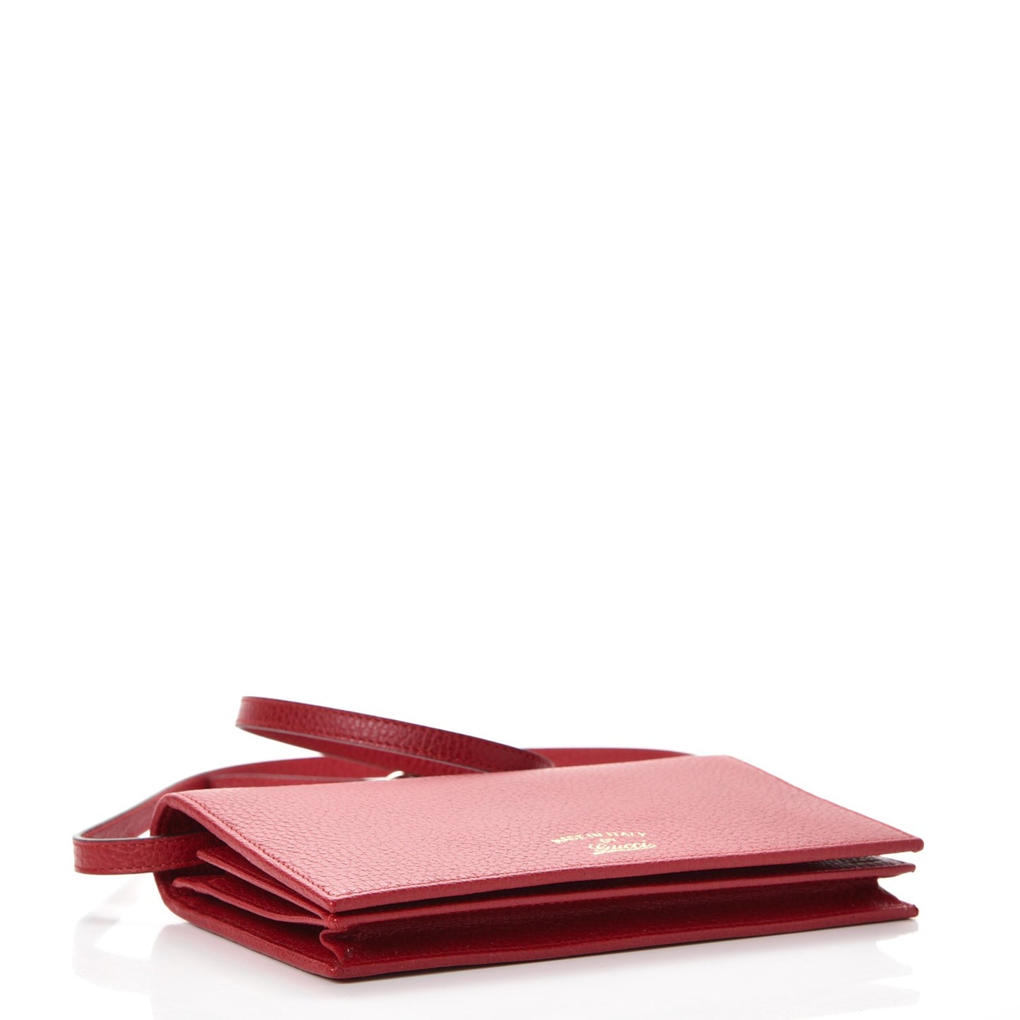 Dollar Calfskin Mini Swing Wallet Bag Red