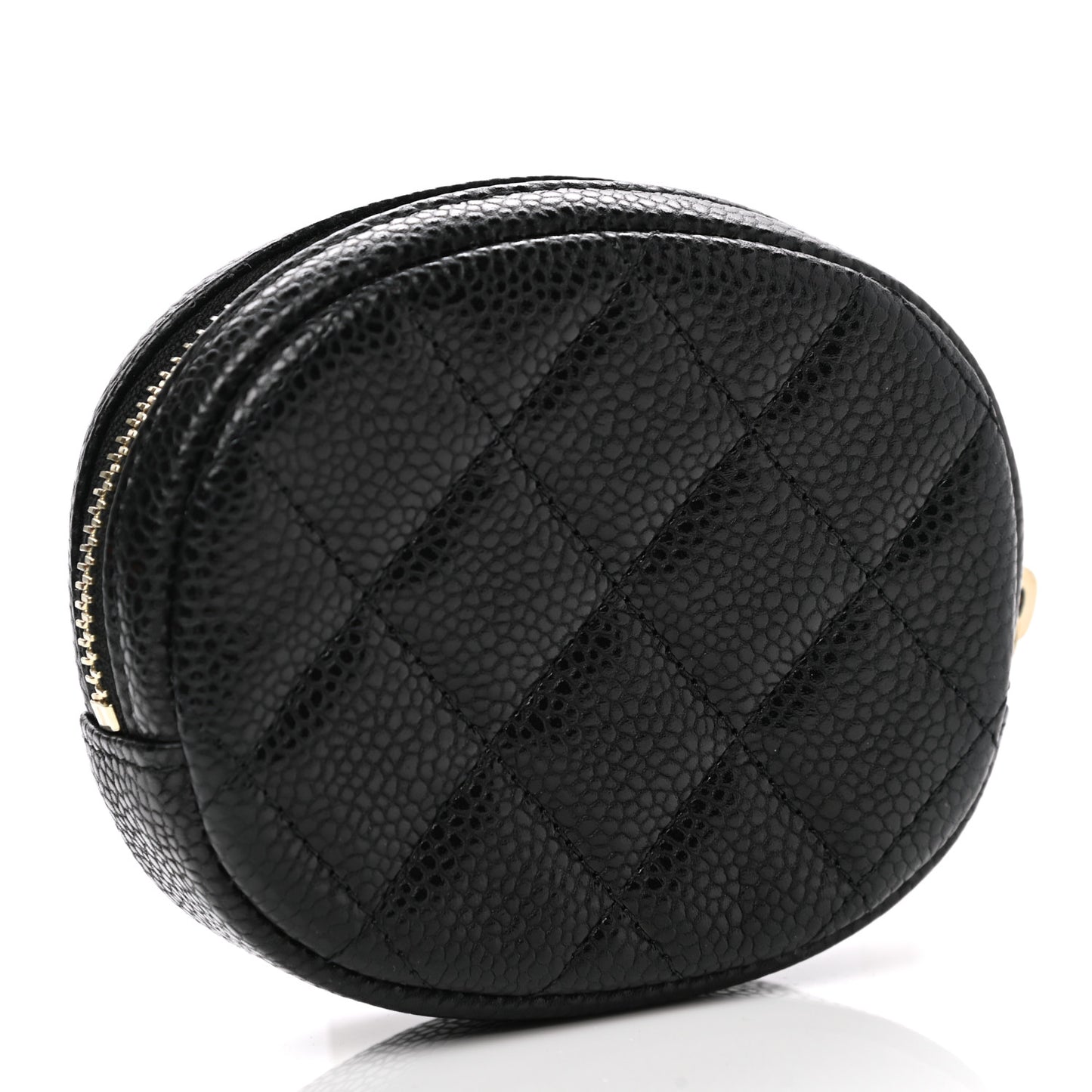 Caviar Quilted Zip Around Classic Coin Purse Black