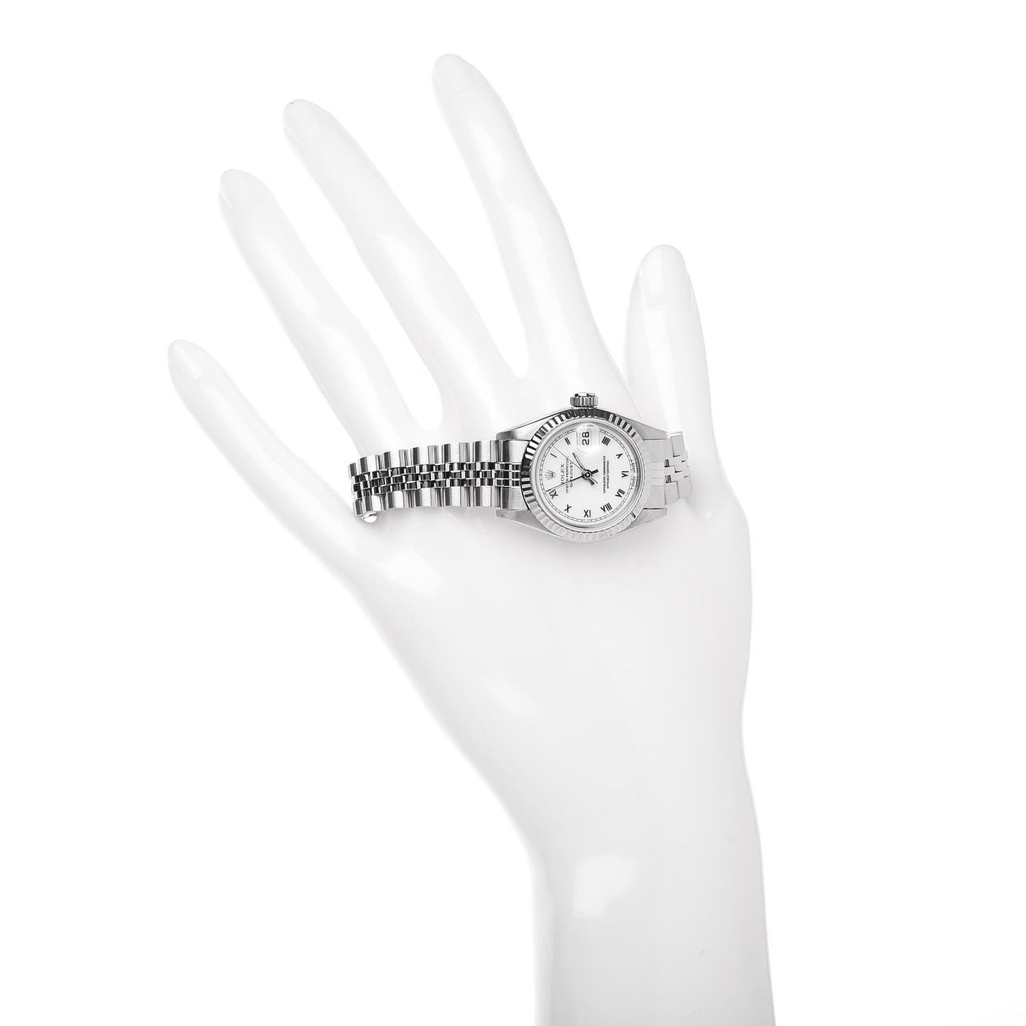 Stainless Steel 18K White Gold 26mm Oyster Perpetual Datejust Watch White Roman 69174