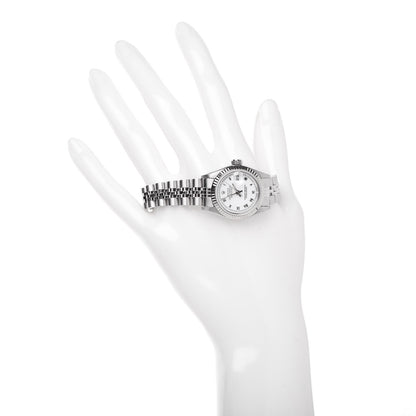 Rolex Stainless Steel 18K White Gold 26mm Oyster Perpetual Datejust Watch White Roman 69174 2 of 8