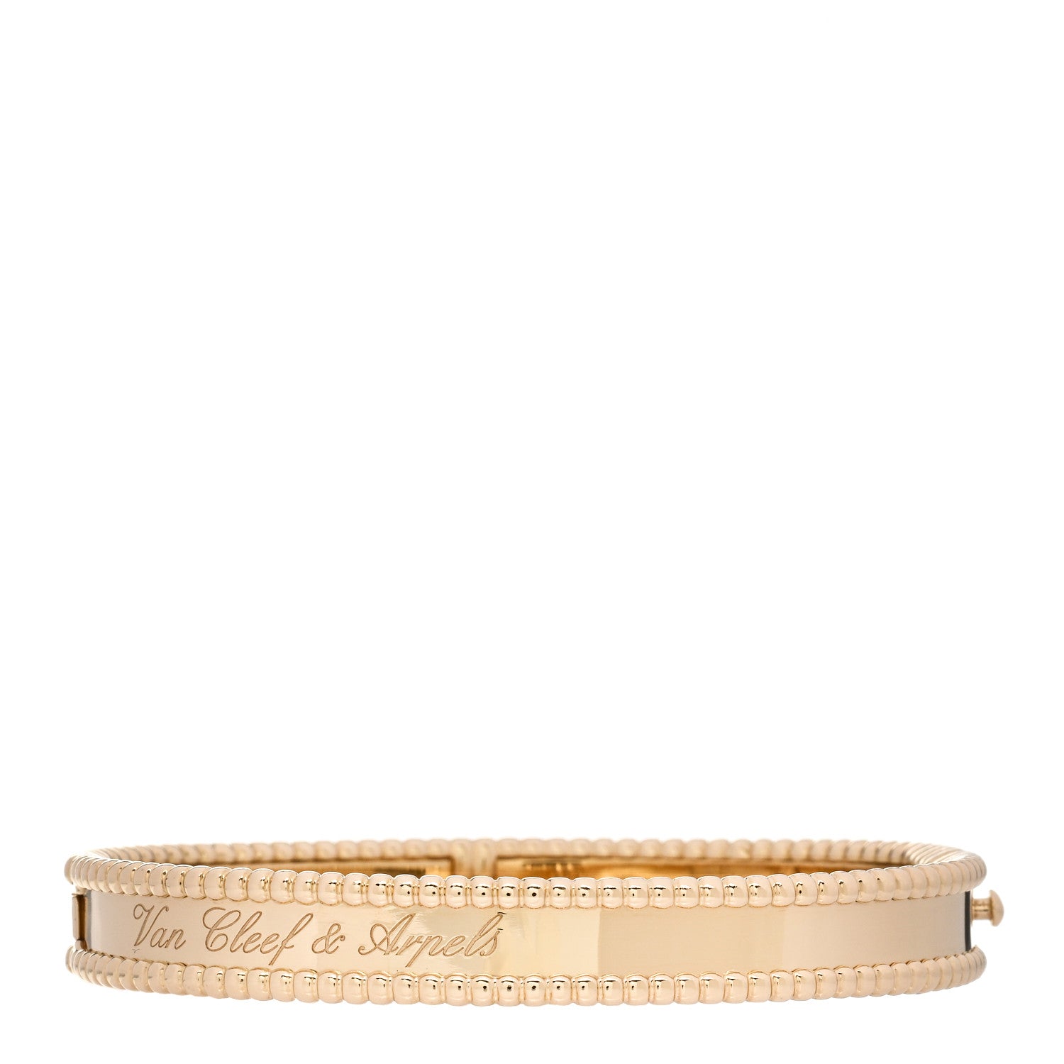 Van Cleef & Arpels 18K Yellow Gold Perlee Signature Bangle Bracelet S 1 of 3