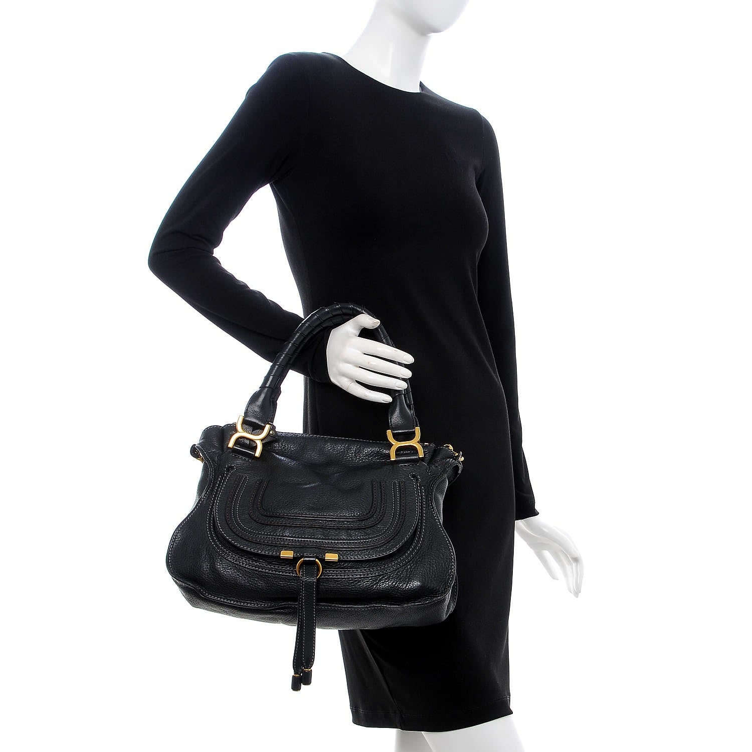 Chloe Calfskin Small Marcie Satchel Black 3 of 12
