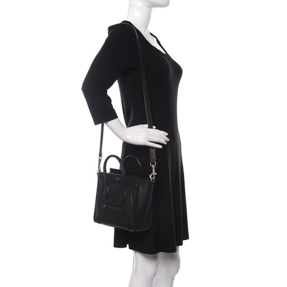 Celine Drummed Calfskin Nano Luggage Black 2 of 13