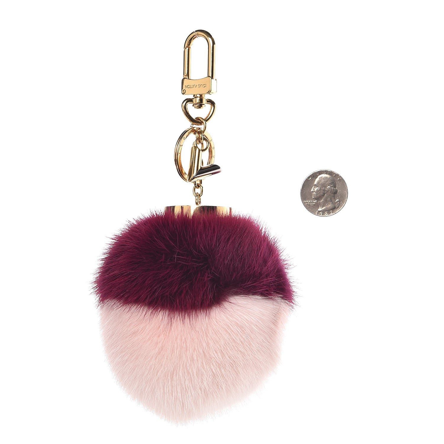 Louis Vuitton Mink Fur Bubble Duo Bag Charm Violet Pink 2 of 3