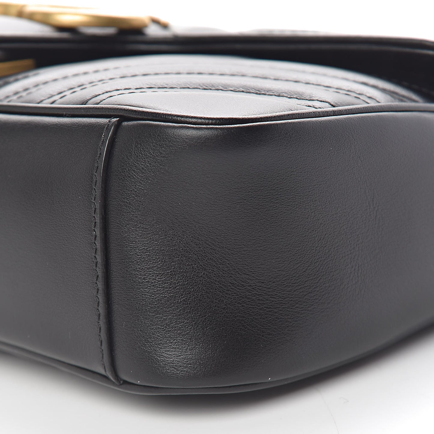 Calfskin Matelasse Small GG Marmont Shoulder Bag Black