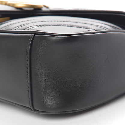 Gucci Calfskin Matelasse Small GG Marmont Shoulder Bag Black 9 of 10