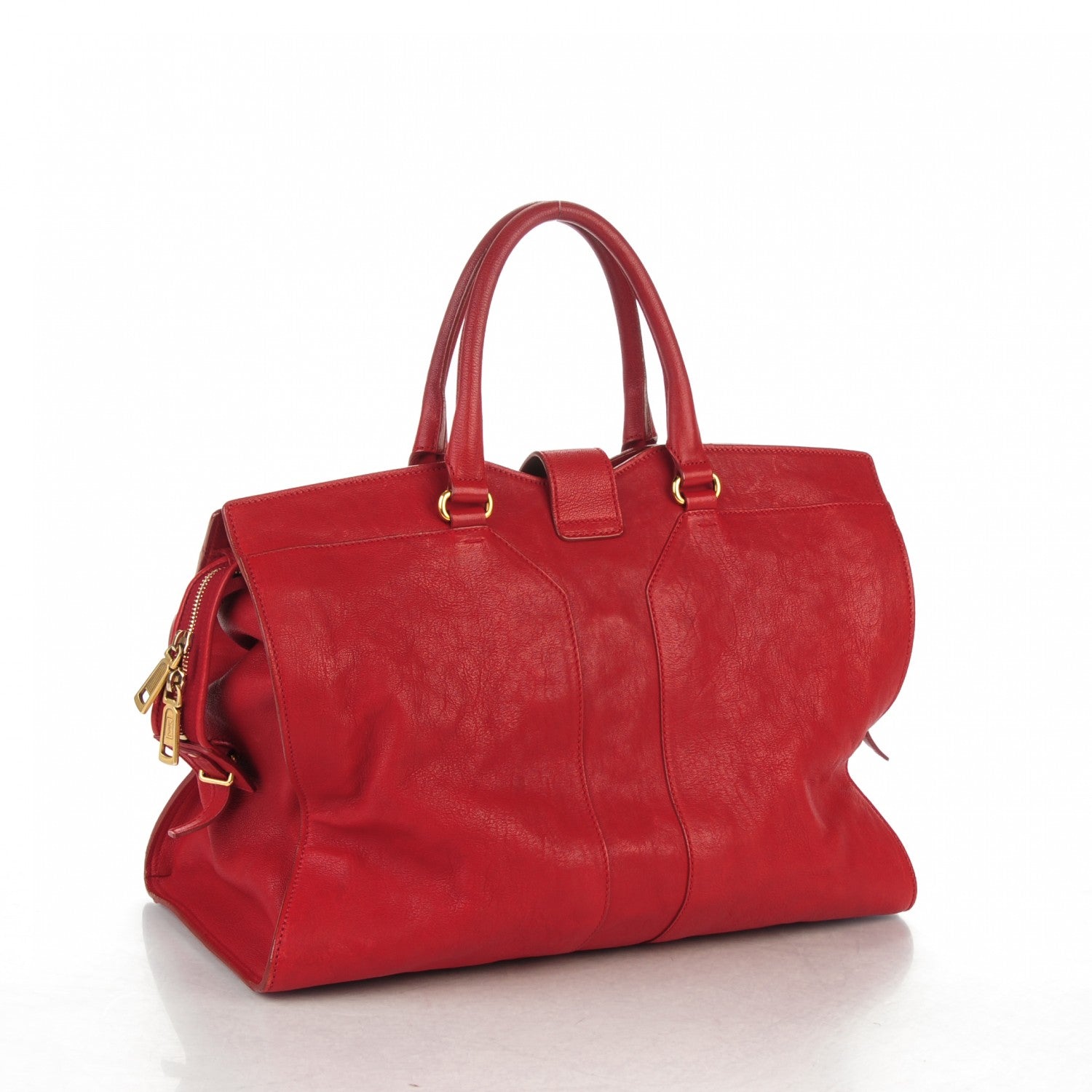 Saint Laurent Sheepskin Large Cabas ChYc Red 3 of 12