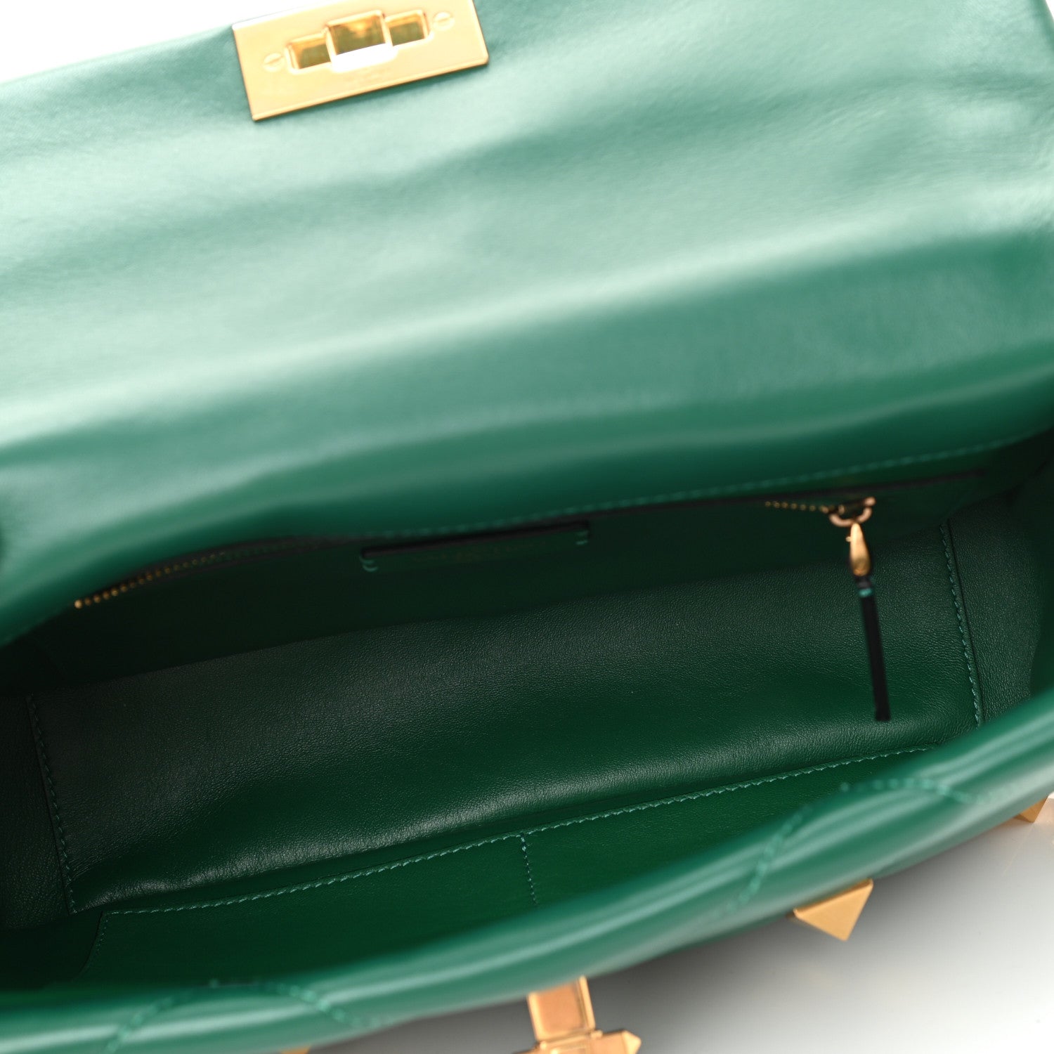 Valentino Garavani Nappa Large Roman Stud Shoulder Bag Jungle 4 of 8