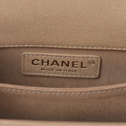 Chanel Caviar Quilted North South Boy Flap Beige 8 of 9