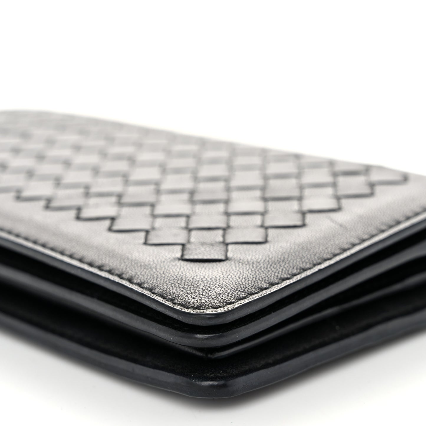 Nappa Intrecciato Continental Wallet on Chain Black