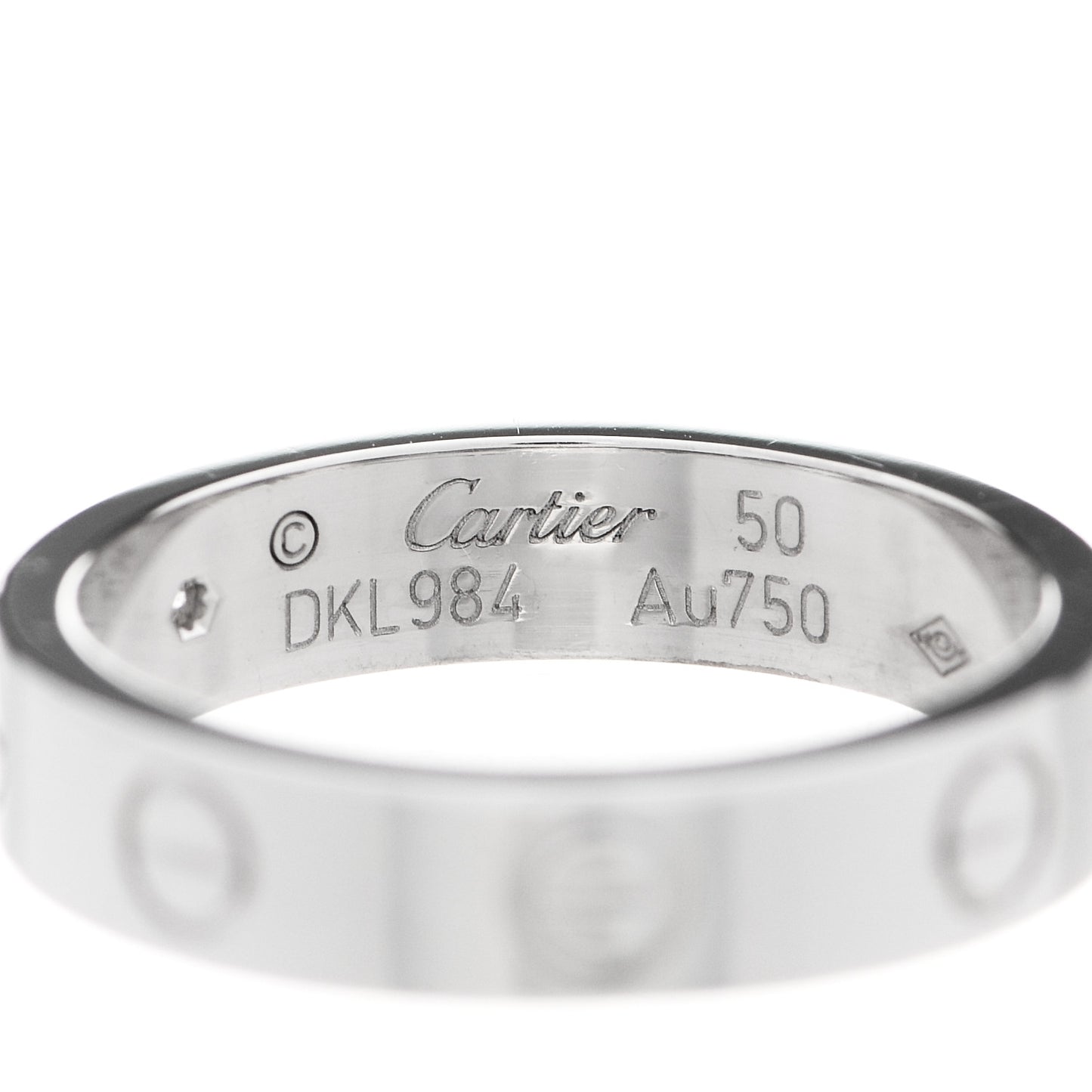 18K White Gold Diamond 4mm LOVE Wedding Band Ring 50 5.25