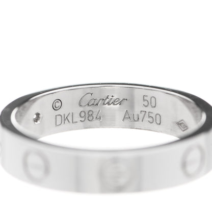 Cartier 18K White Gold Diamond 4mm LOVE Wedding Band Ring 50 5.25 3 of 5