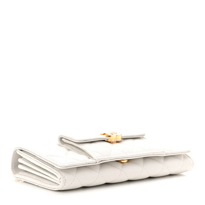 Chanel Caviar Quilted Pocket Twins Clutch With Chain White 4 of 12