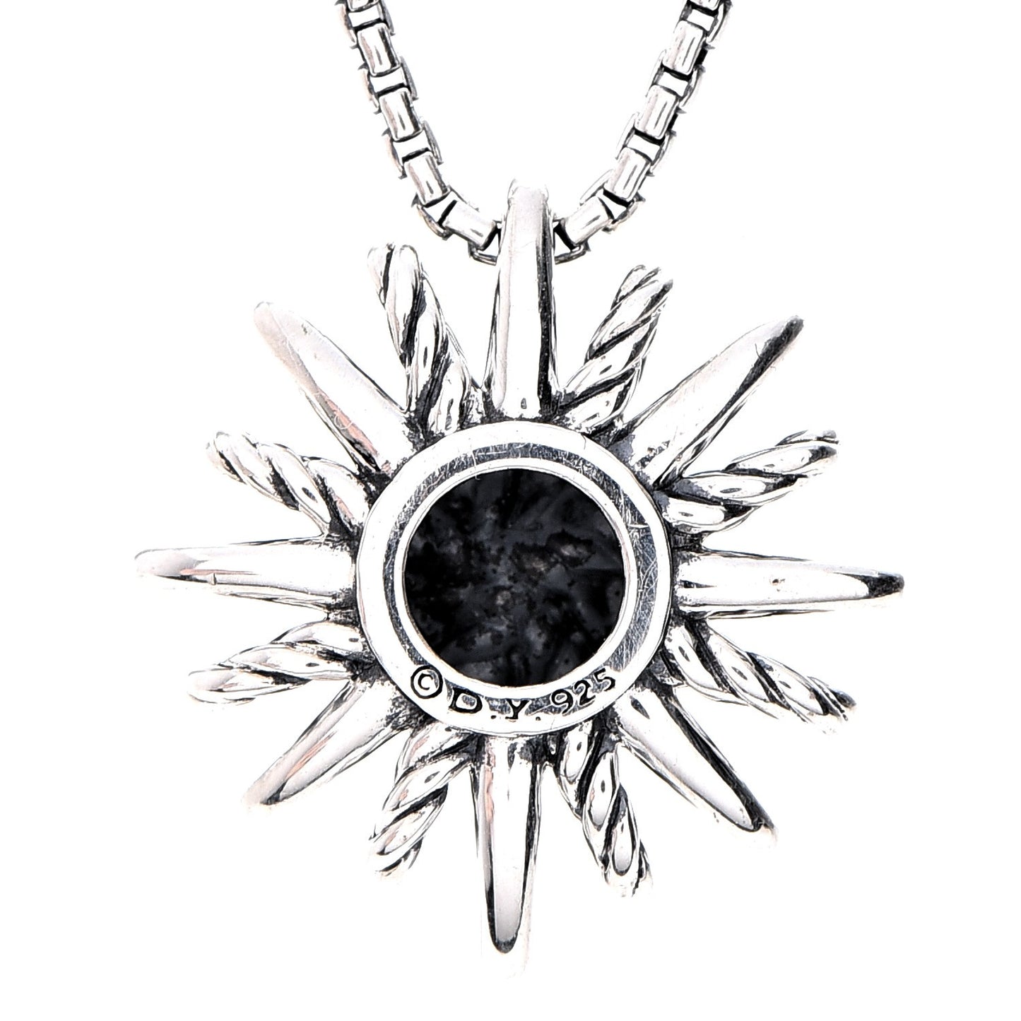 DAVID YURMAN Sterling Silver Diamond 16mm Small Starburst Pendant Necklace