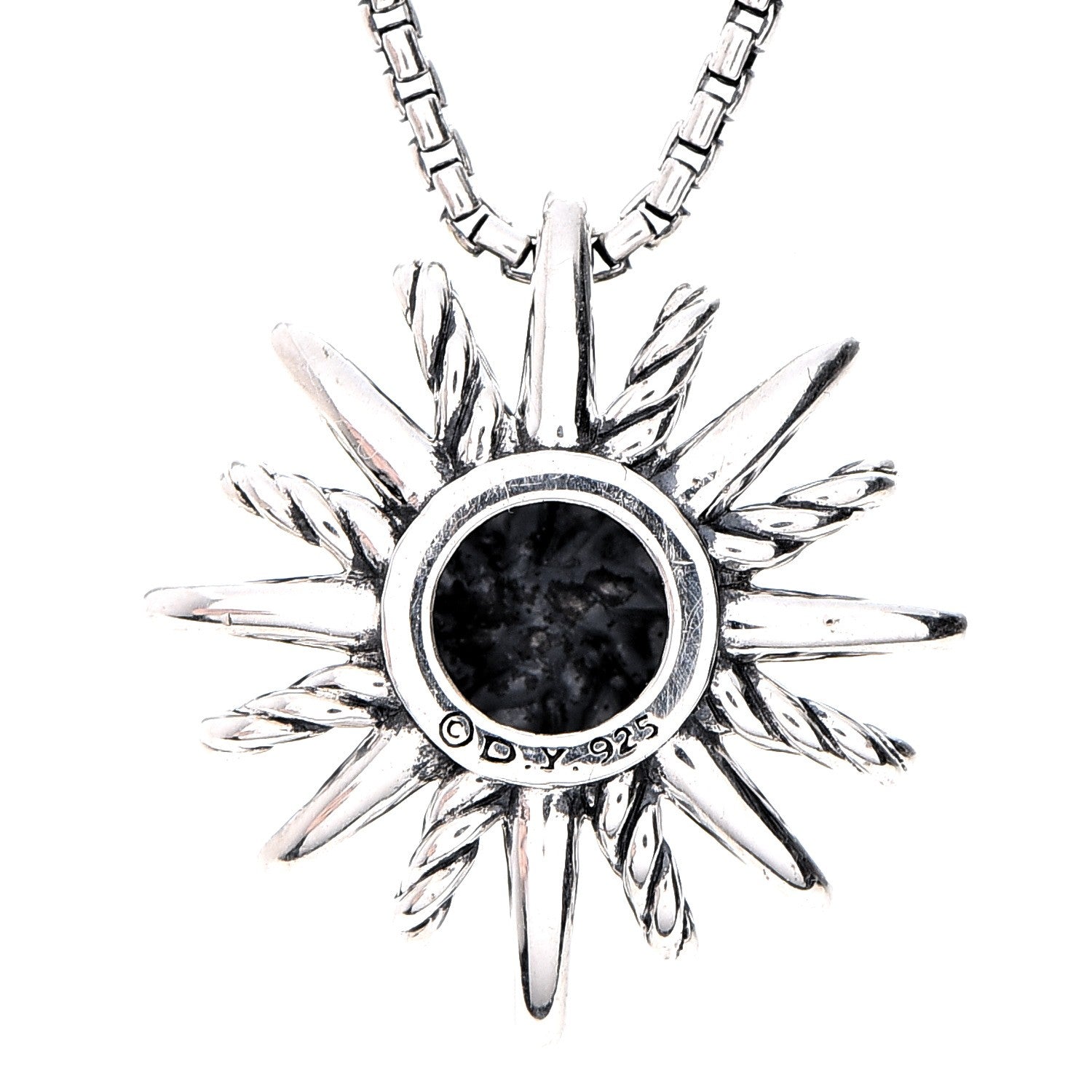 Tiffany DAVID YURMAN Sterling Silver Diamond 16mm Small Starburst Pendant Necklace 6 of 6