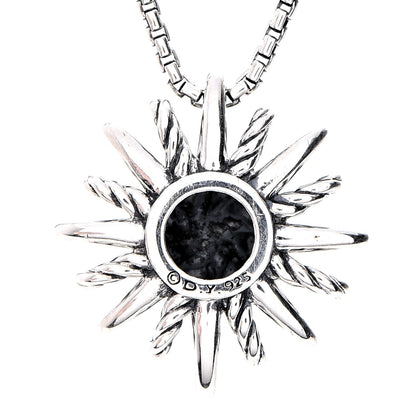 Tiffany DAVID YURMAN Sterling Silver Diamond 16mm Small Starburst Pendant Necklace 6 of 6