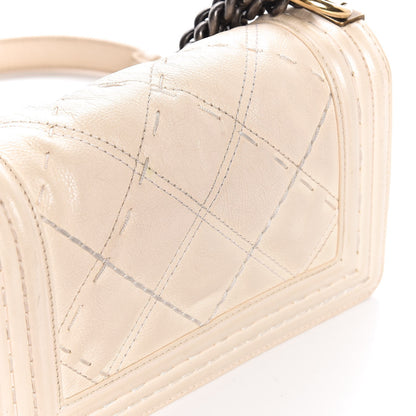 Chanel Calfskin Double Stitch Small Boy Flap White 12 of 13