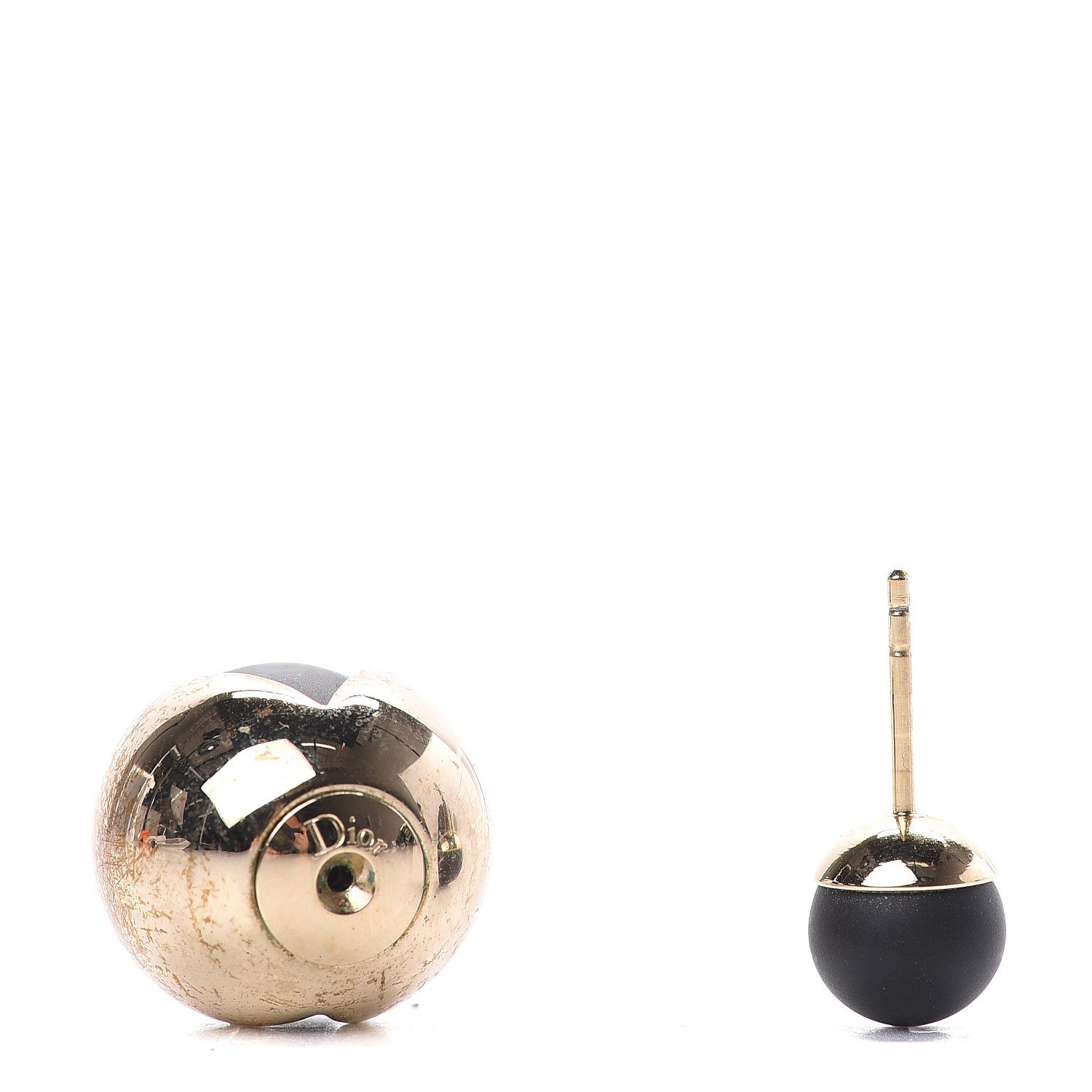 Christian Dior Rubber Lacquer Mise En Dior Tribal Earrings Matte Gold Black 3 of 6