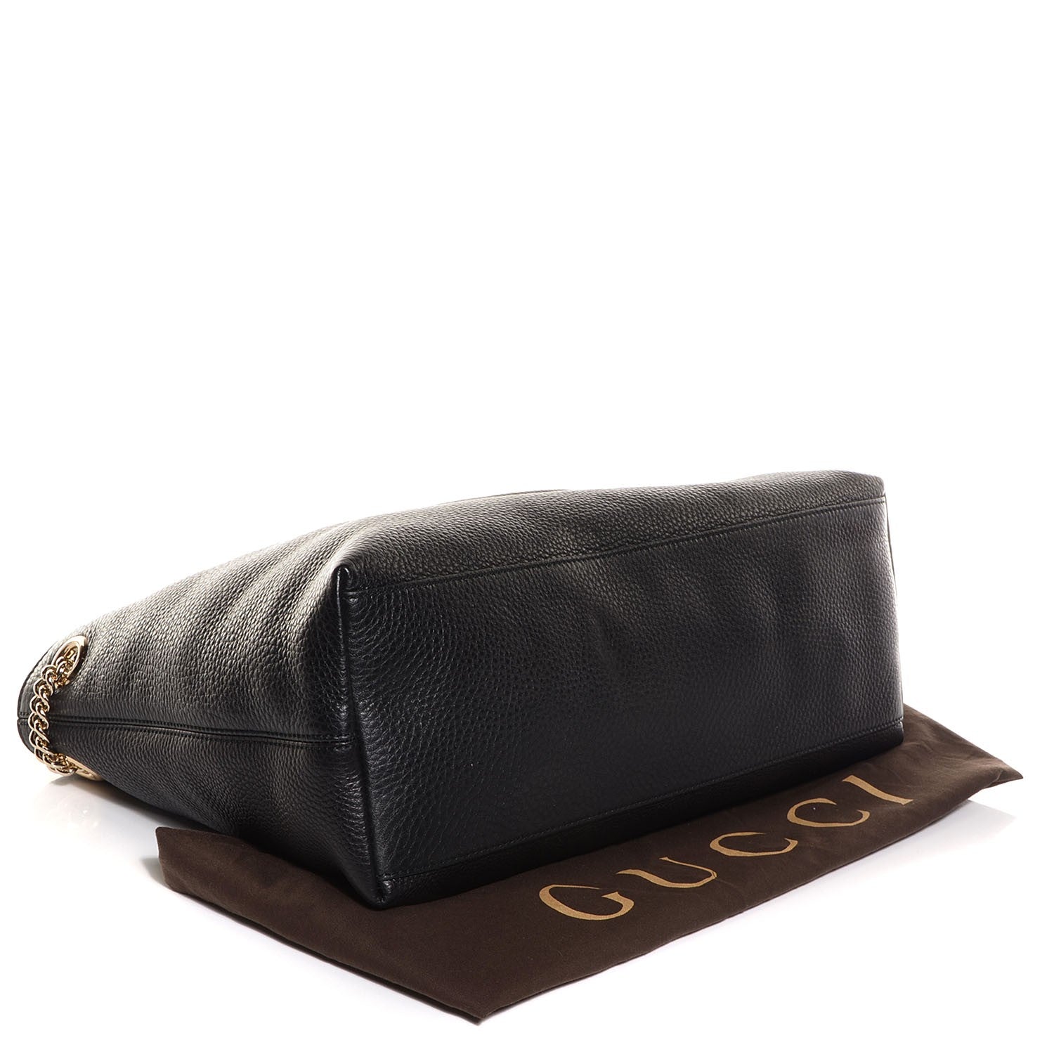 Gucci Pebbled Calfskin Medium Soho Chain Shoulder Bag Black 4 of 7