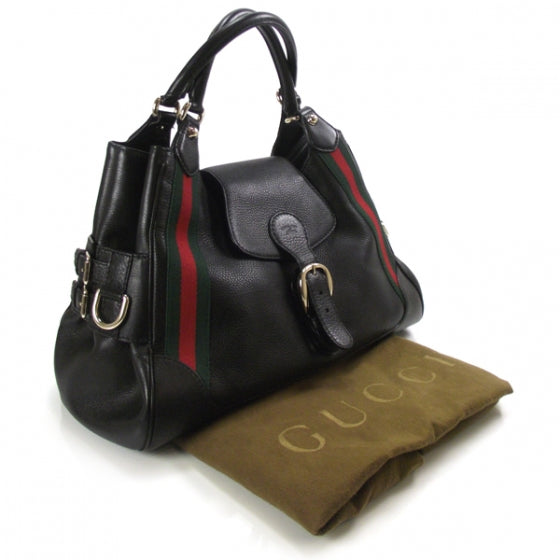 Gucci Leather Heritage Medium Shoulder Bag Black 4 of 10