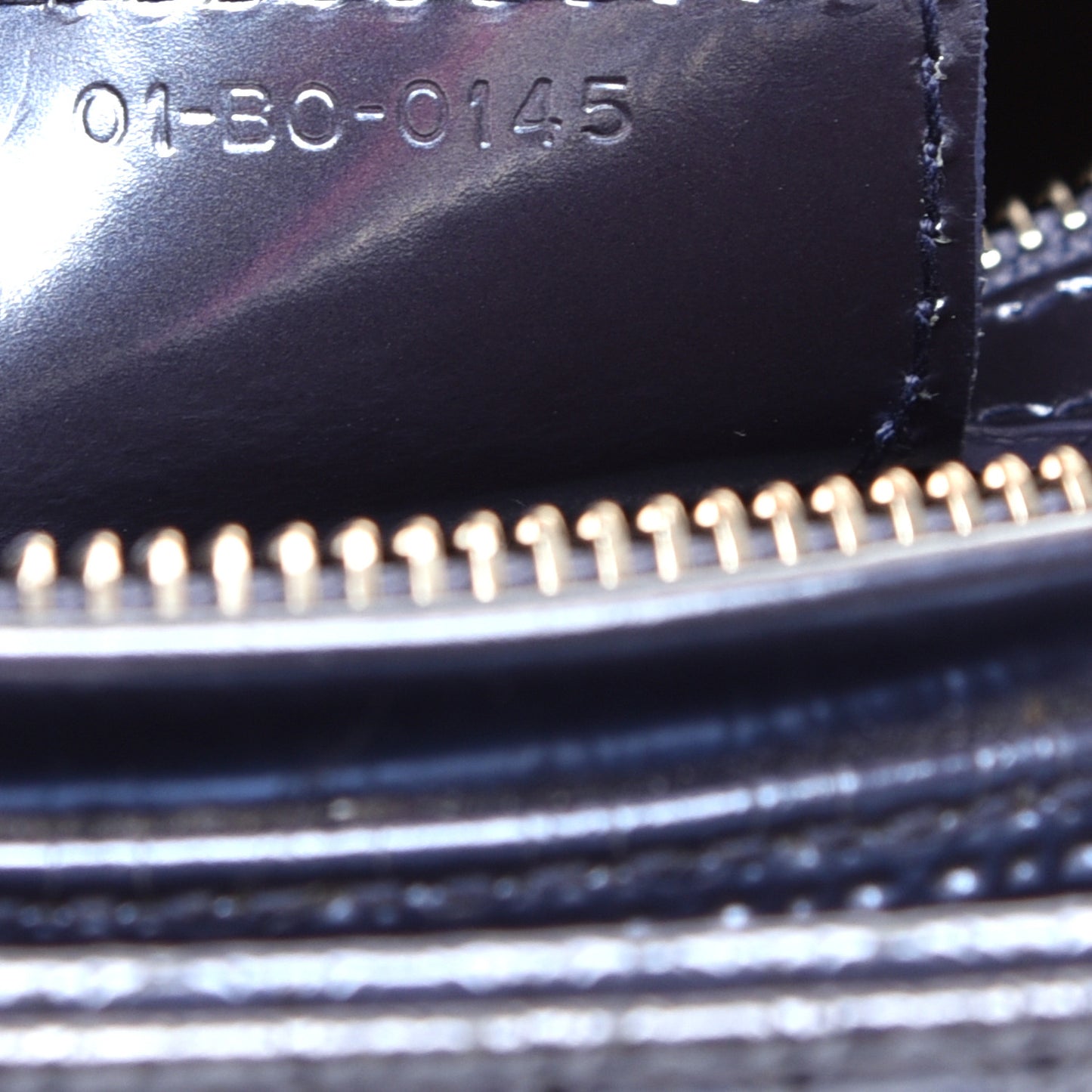 Metallic Patent Micro-Cannage Medium Lady Dior Blue