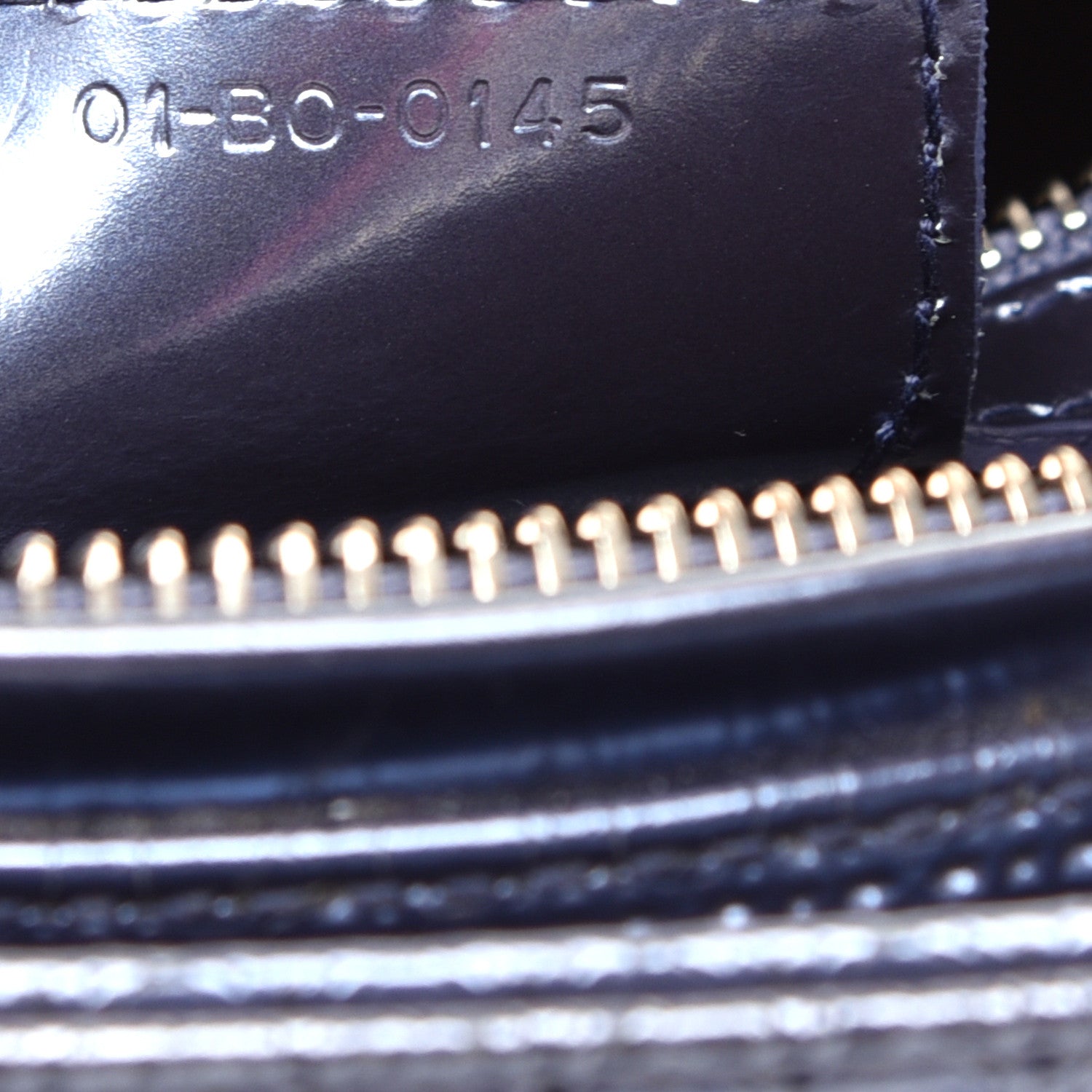 Christian Dior Metallic Patent Micro-Cannage Medium Lady Dior Blue 7 of 9