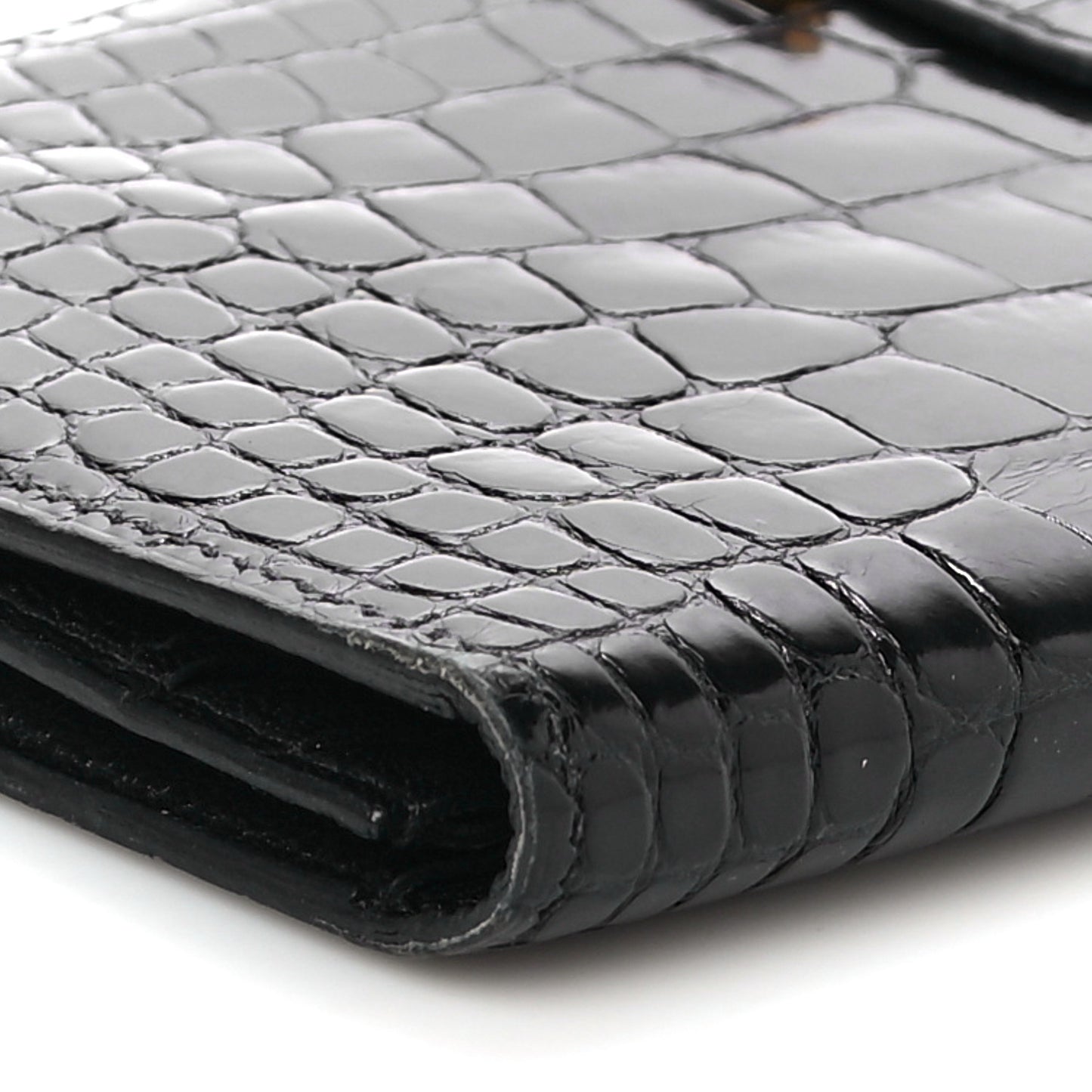 Shiny Alligator Bearn Wallet Black