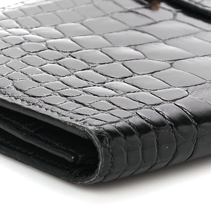 Hermes Shiny Alligator Bearn Wallet Black 8 of 12