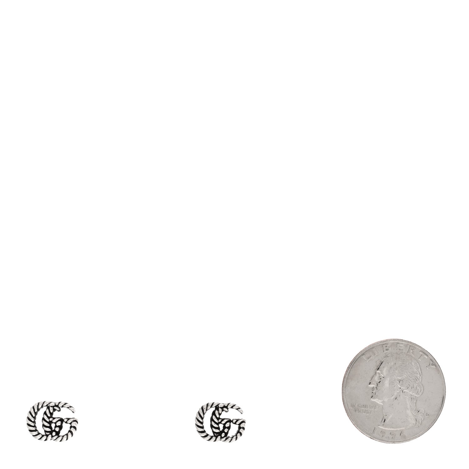 Gucci Sterling Silver Torchon Double G Earrings 2 of 4