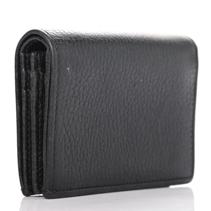 Gucci Pebbled Calfskin GG Marmont Card Case Black 2 of 4