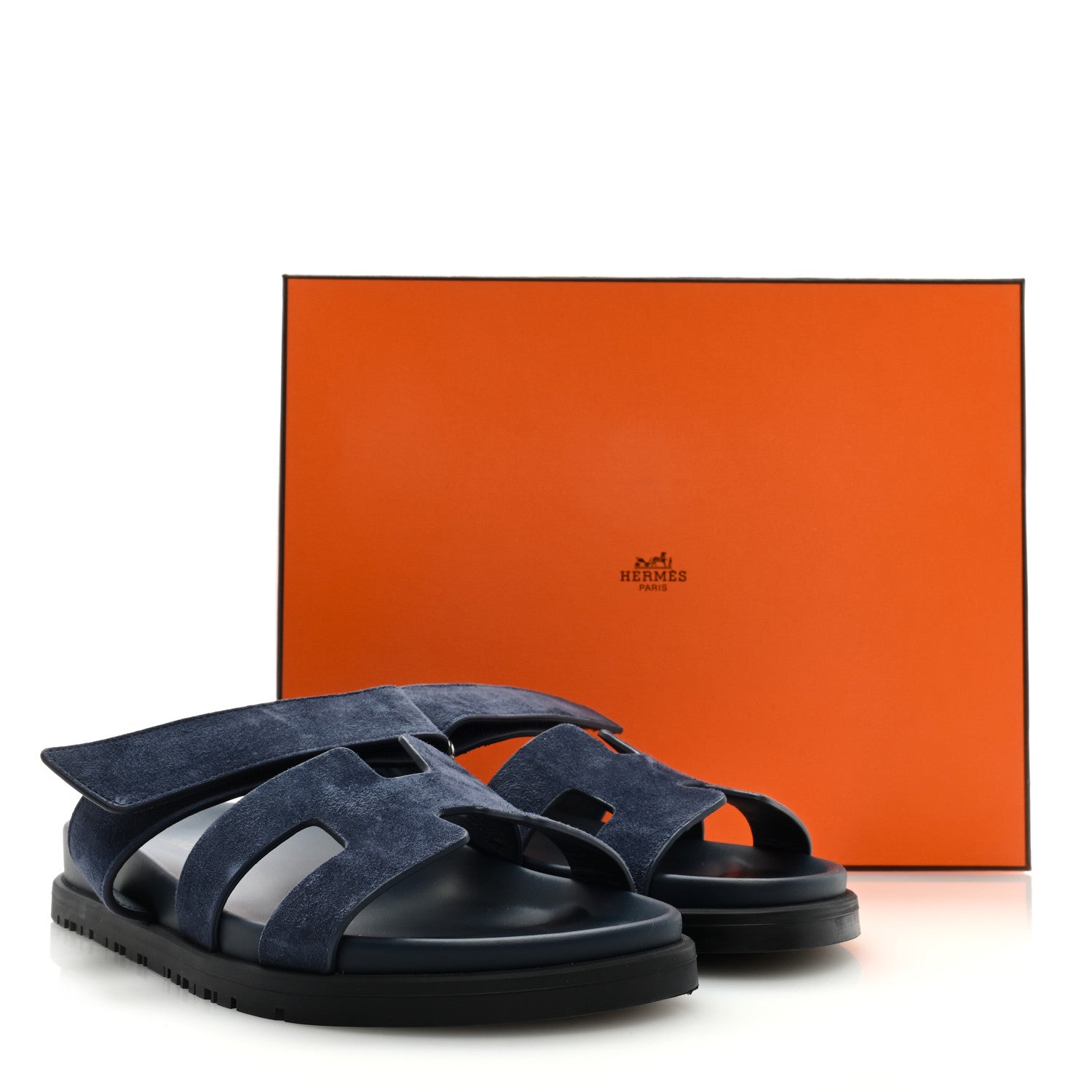 Hermes Suede Goatskin Womens Chypre Sandals 36.5 Bleu Celeste 9 of 9