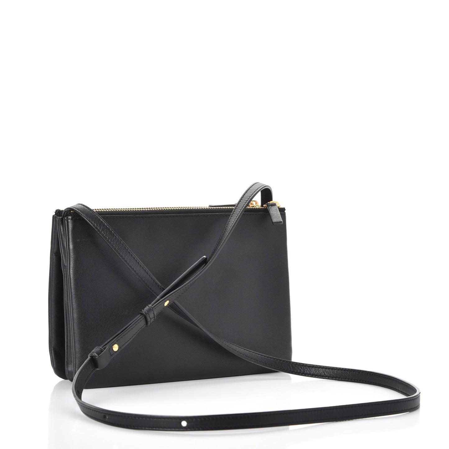 Lambskin Small Trio Crossbody Bag Black