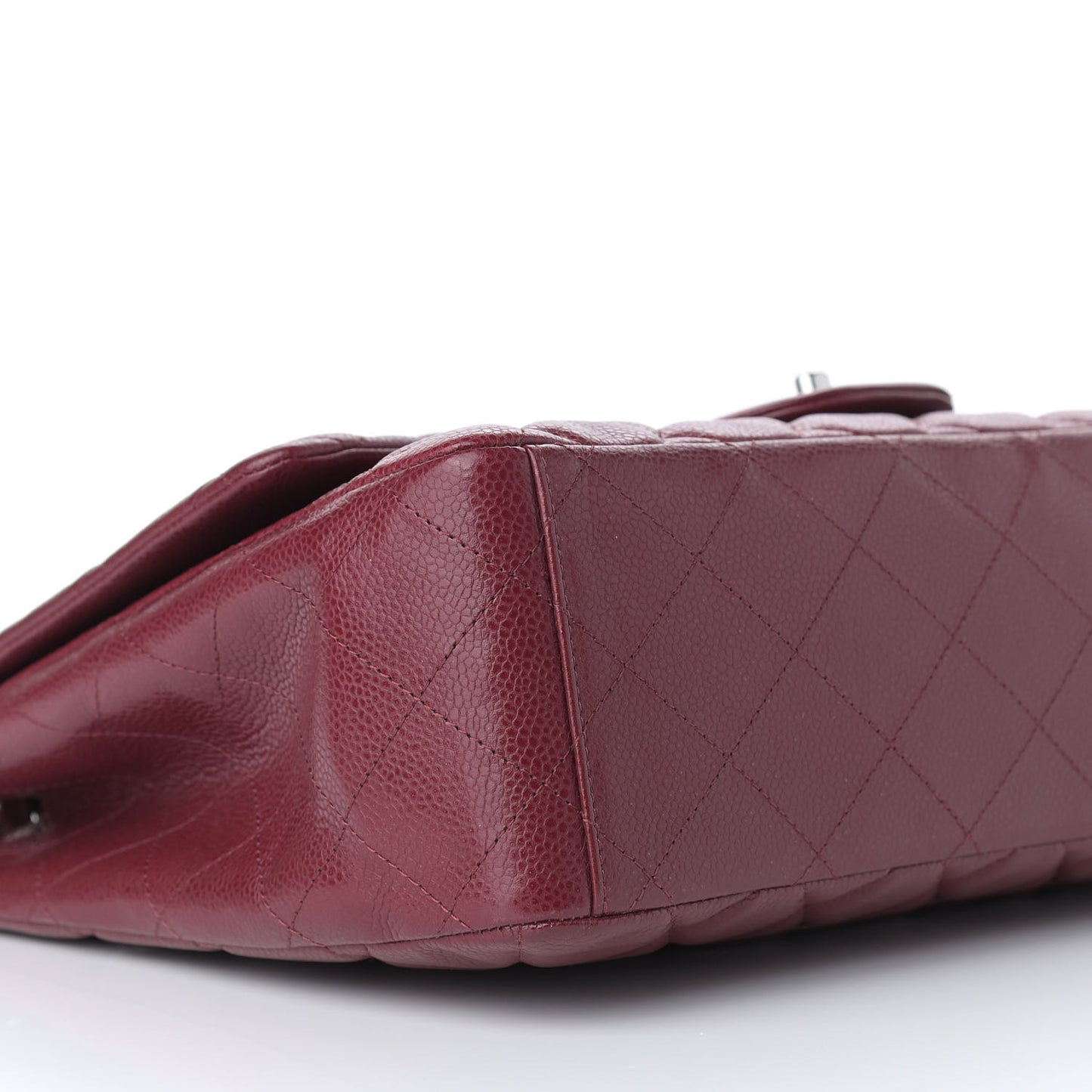 Caviar Quilted Maxi Single Flap Dark Red