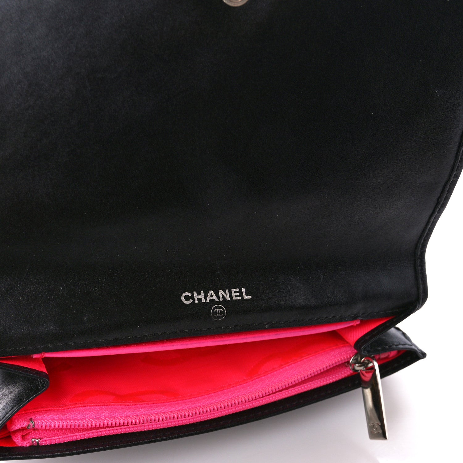 Chanel Calfskin Quilted Cambon Flap Wallet Black White 6 of 10