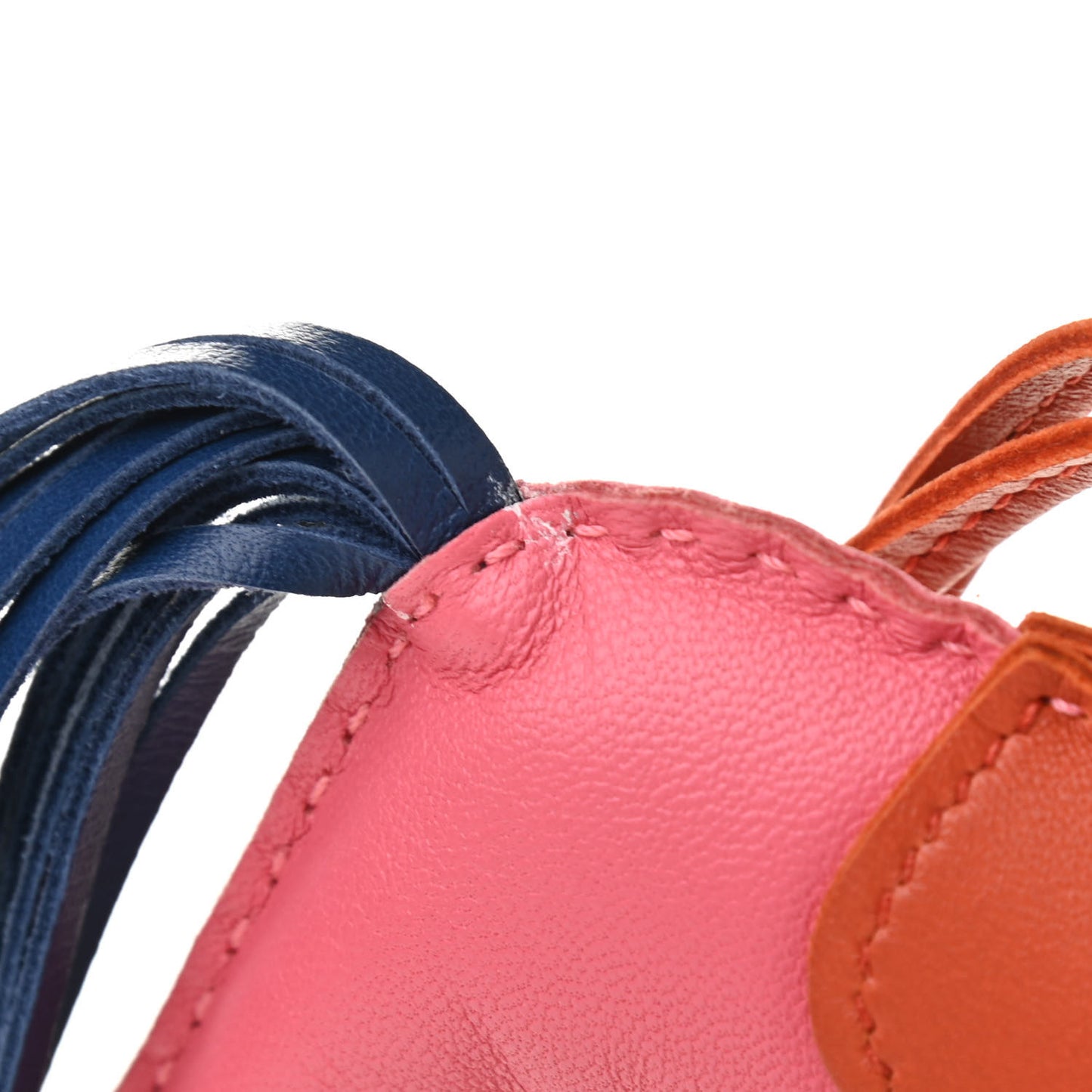 Milo Lambskin Grigri Rodeo Bag Charm MM Rose Azalee Cornaline Bleu De Malte