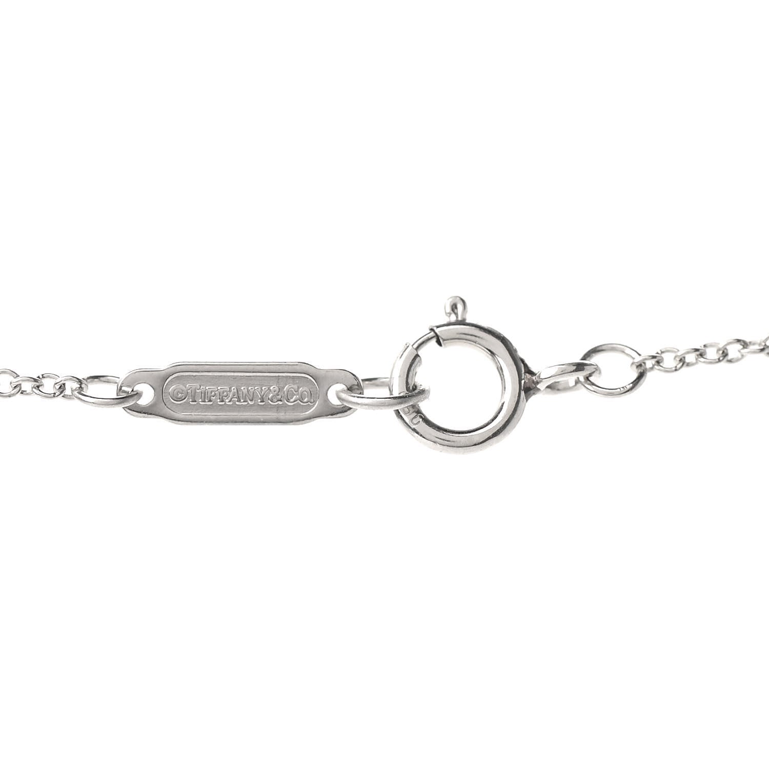 Tiffany Platinum Diamond Cobblestone Oval Pendant Necklace 4 of 6