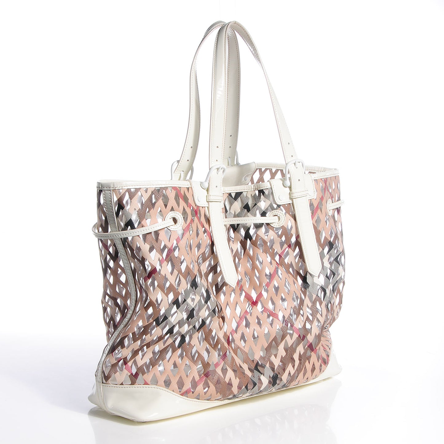 Supernova Check Net Drawstring Bag White