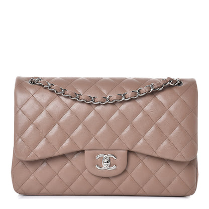 Chanel Caviar Quilted Jumbo Double Flap Dark Beige 1 of 9